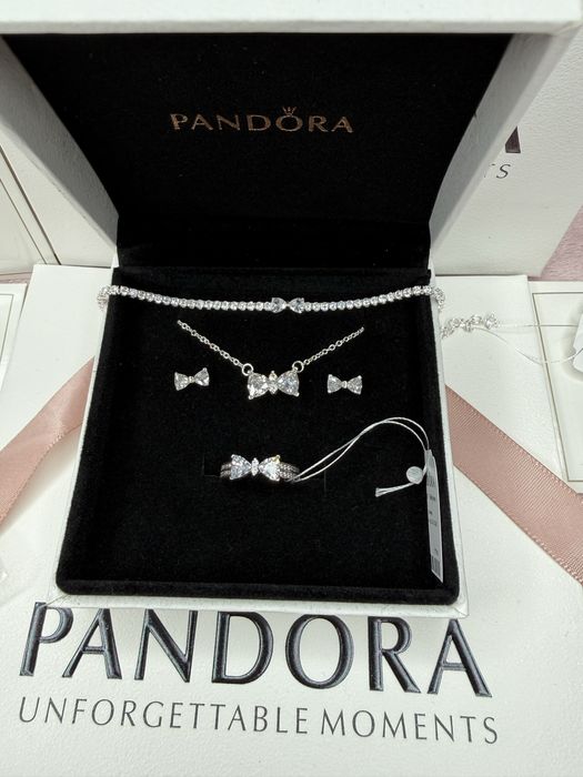 Набір Pandora Білий бант комплект Пандора бантики