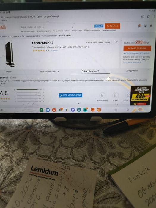 Ogrzewacz ceramiczny na pilota.