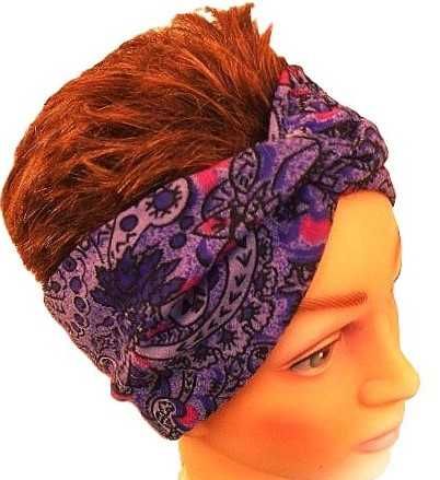 bawełniana opaska na głowę  wielokolorowa  uniwersalny rozmiar