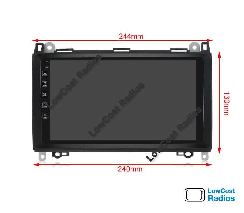 Rádio GPS 9'' Mercedes Benz Classe A e B, Vito, Sprinter — ANDROID 15 | CARPLAY • ANDROID AUTO