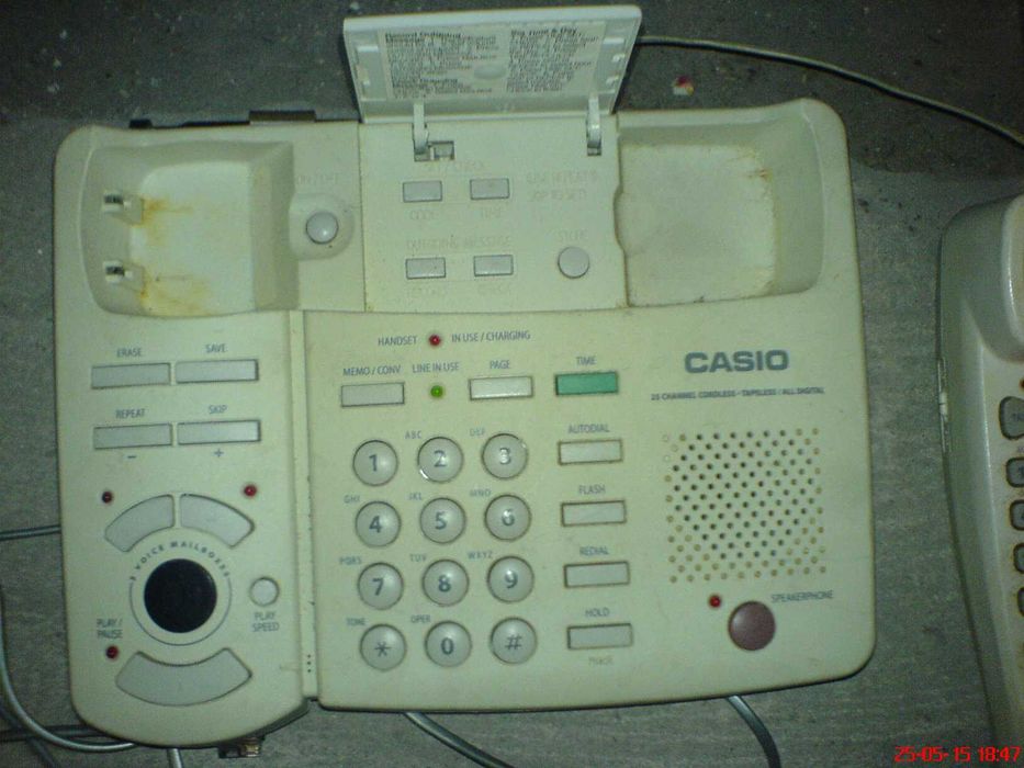 Telefon stacjonarny CasioTC-540 SB 41-390 słuchawka bezprzewo zasilacz