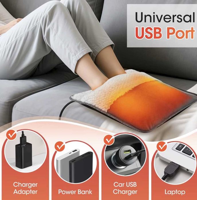 USB грілка-килимок з підігрівом, тепла електрична грілка, нова