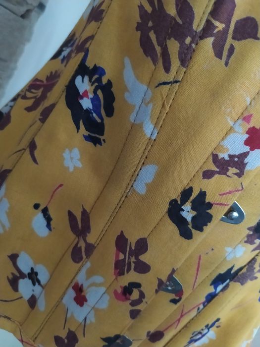 Gorset miodowy w kwiaty oryginalny Vintage Goth r.XS-S-M