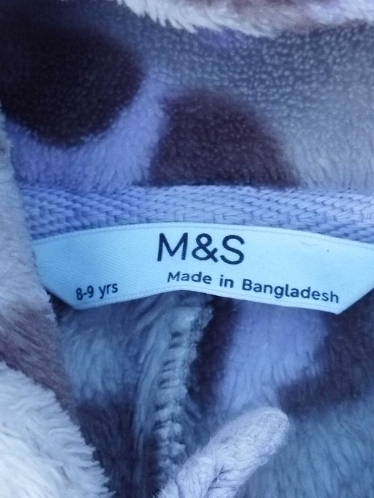 8-9 років пижама комбинезон флисовый кигуруми M&S кігурумі комбінезон
