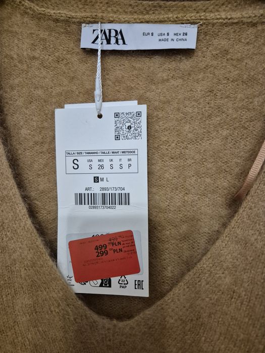 Zara kaszmirowy sweter