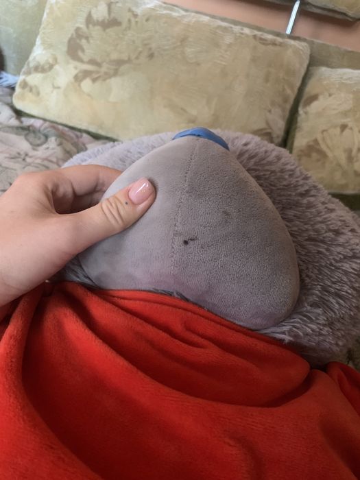 серый плюшевый медведь