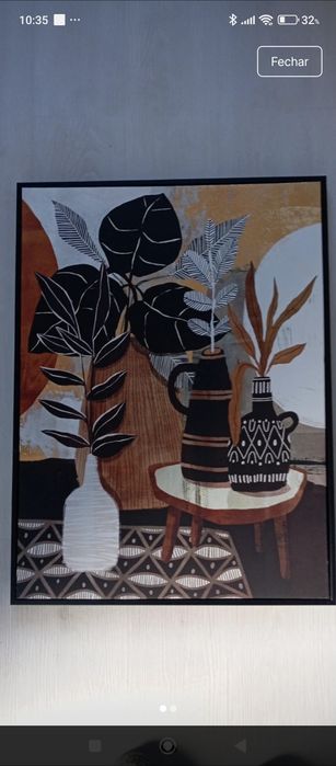 Quadro decorativo vintage em tela com caixilho