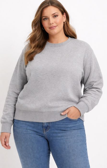 Simply Be 48 4XL 20 szara bawełniana bluza plus size dla puszystych