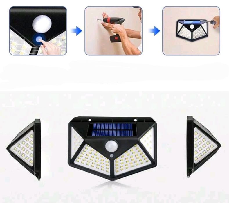 4 candeeiros de luz solar (novos)