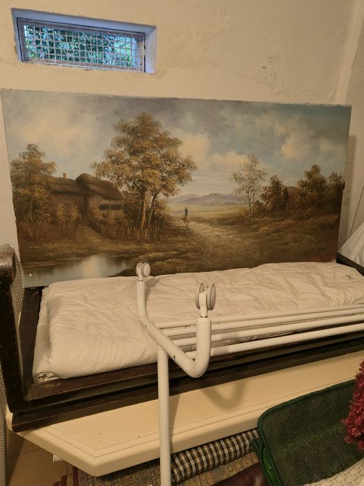 Quadro grande pintando a óleo á mão em tela