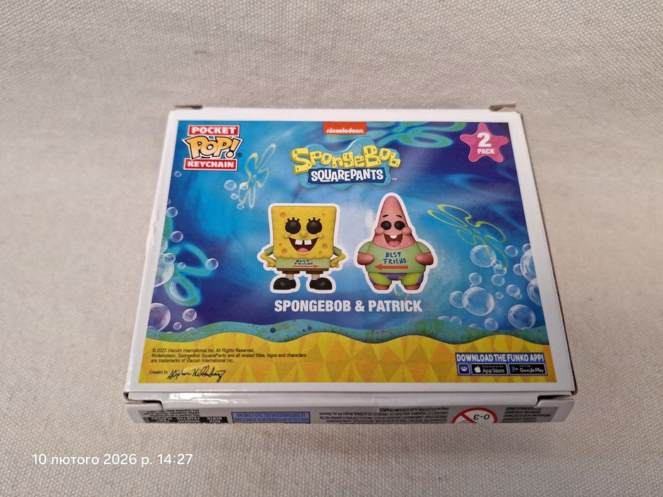 Фигурки брелоки фанко поп Губка Боб и Патрик Спанч Боб Spongebob pop