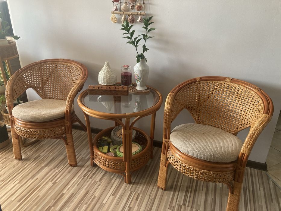 Piekny rattanowy ogrodowy zestaw Calamus Rotan