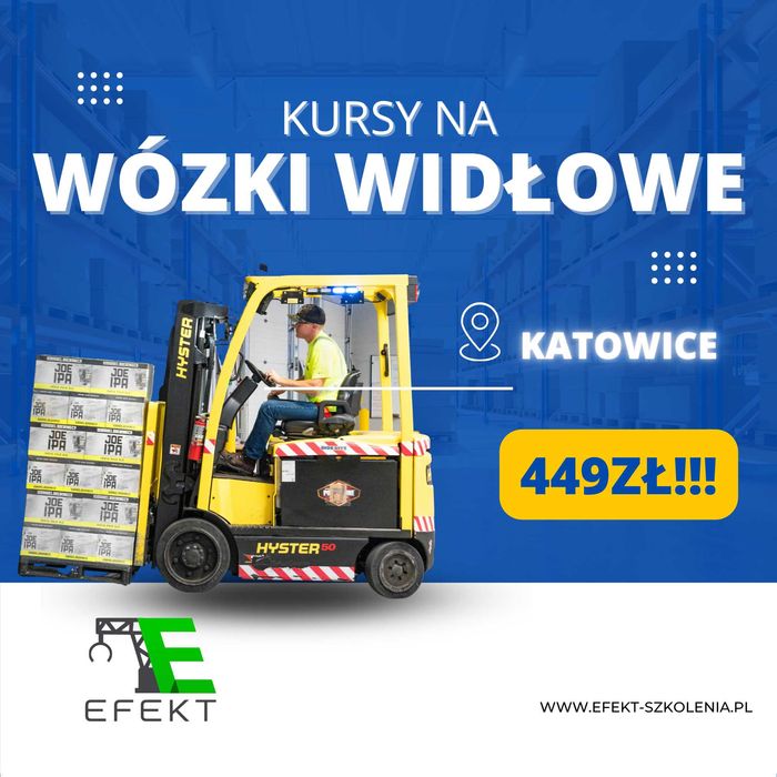 Kurs na wózki widłowe UDT Katowice - tylko 449 zł!