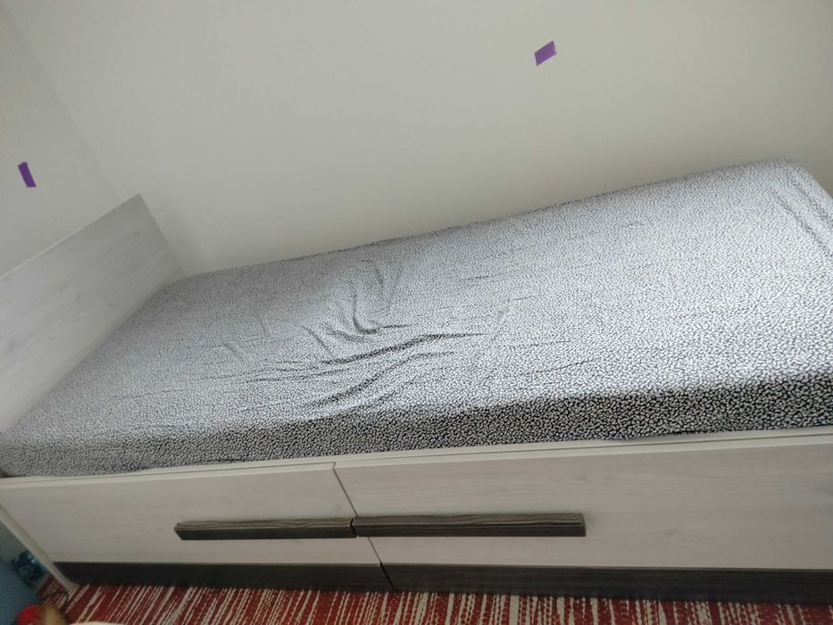 Łóżko z szufladami Blanco 90/200 z materacem