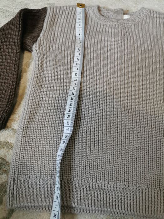 Sweter wełna  kakaowy HM merino wool roz 86, bez wad,