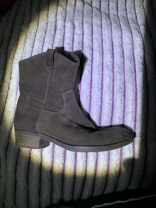 Ботинки нат замш под козаки