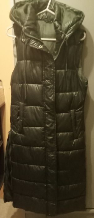 Bezrękawnik długi damski,nowy,r.36,piękna zieleń