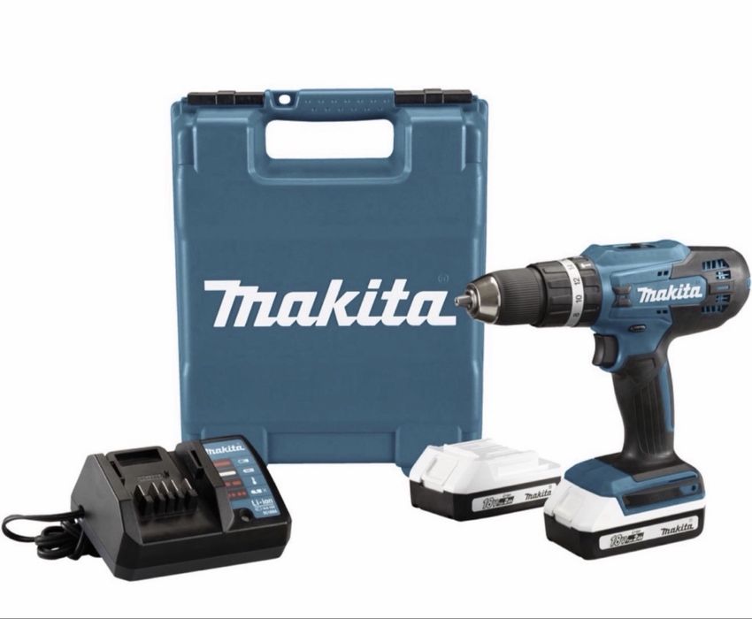 Wiertarko-wkrętarka udarowa Makita HP488D + Akumulator 2 szt. 18 V + Ładowarka