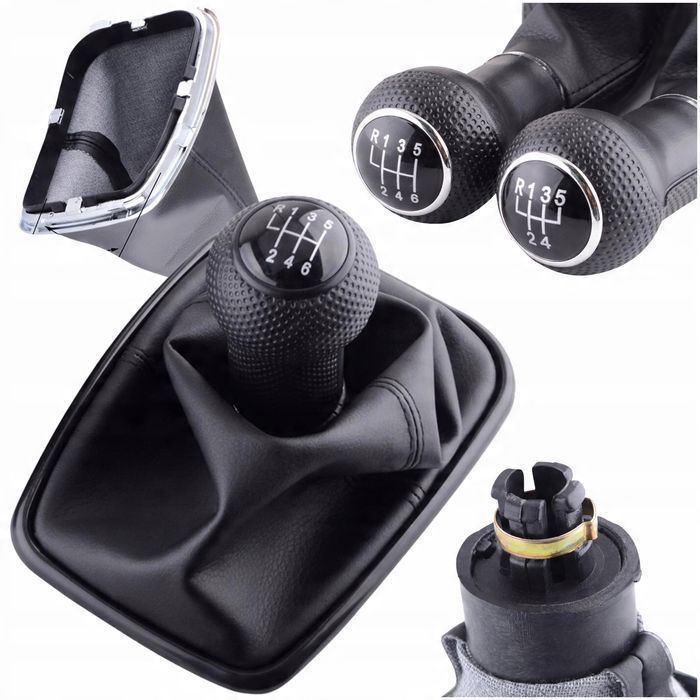 Pokrowiec na Gałkę Zmiany Biegów Samochodu Golf MK4 Czarny USZKODZONY