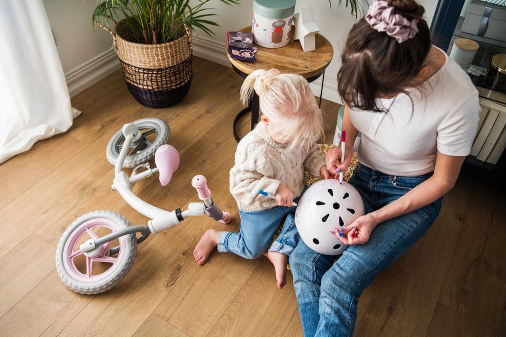 Kask dziecięcy MoMi różowy ABS EPS 47-58cm