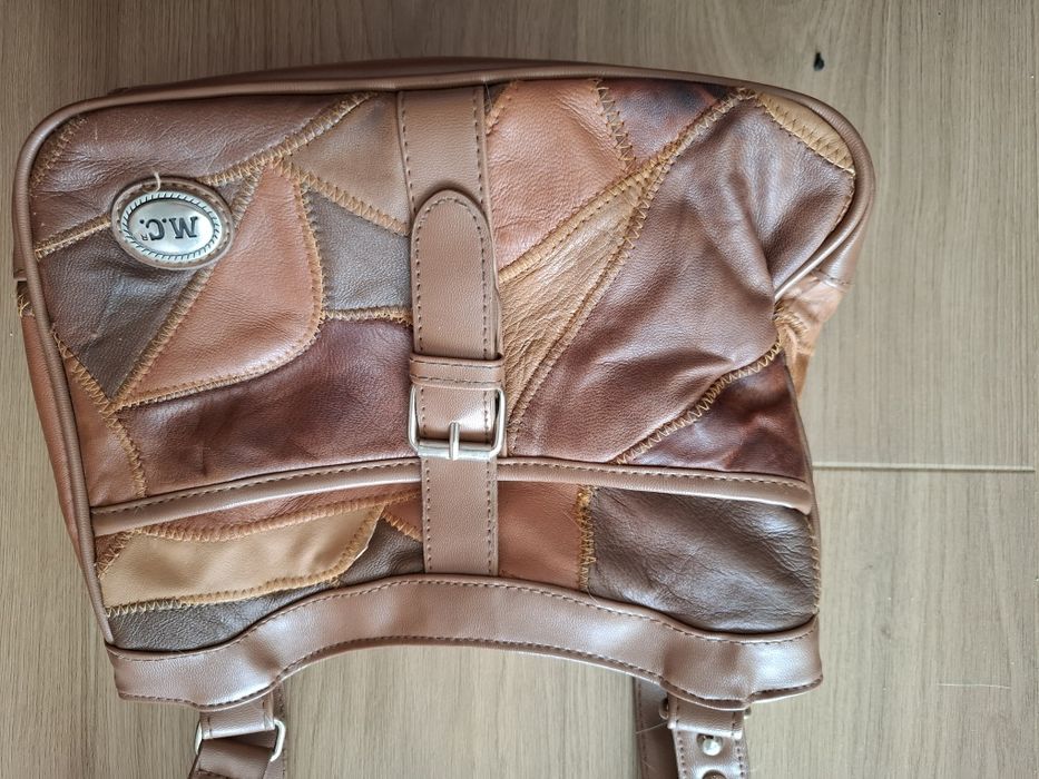 Torebka skóra patchwork, nieużywana