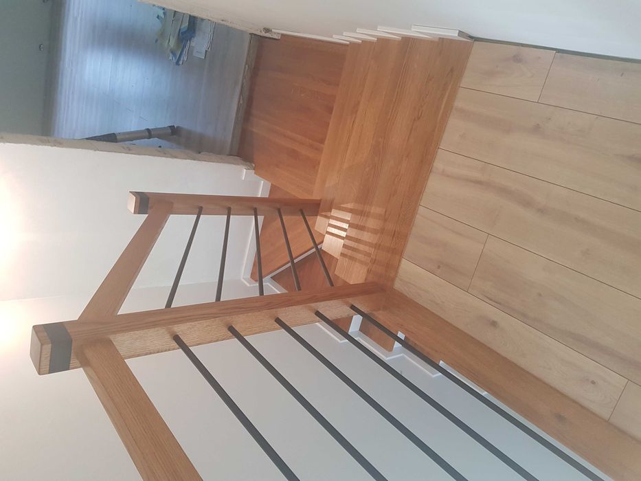 schody drewniane, trepy dębowe , balustrady , dąb