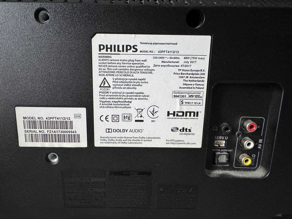 Telewizor Philips 43 cali FullHD LED 43' DVB-T2