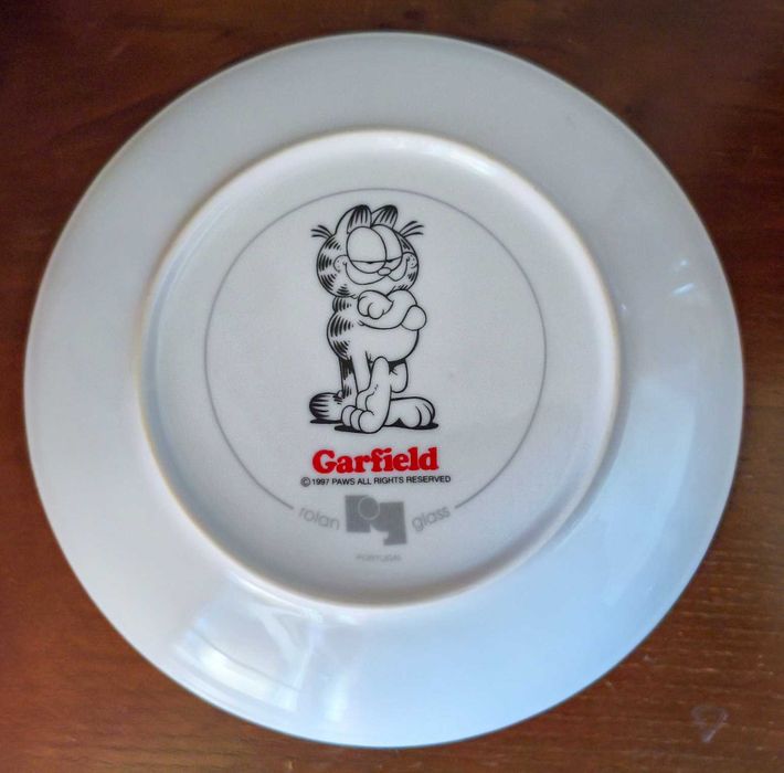 Prato de Vidro Vintage Garfield Signo Peixes (1997) - Rolan Glass