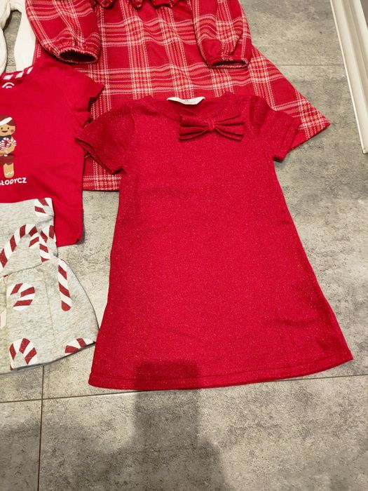 Komplet ubranek świątecznych Boże Narodzenie dla dziewczynki r. 98/1