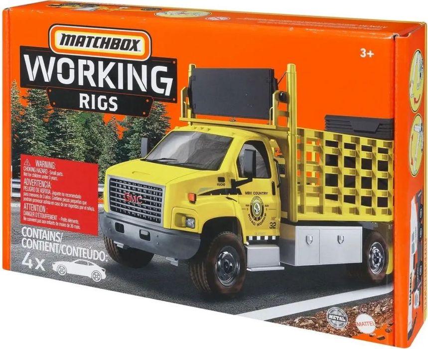 Matchbox Working Rigs 4-pak – Maszyny Budowlane GMC, Dźwig
