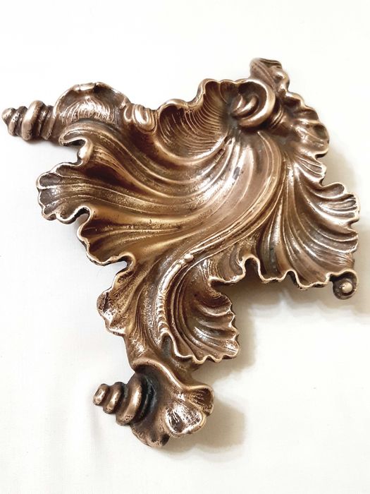 Старинная ваза листок из СССР 60-70-х, литье, латунь, клеймо завода