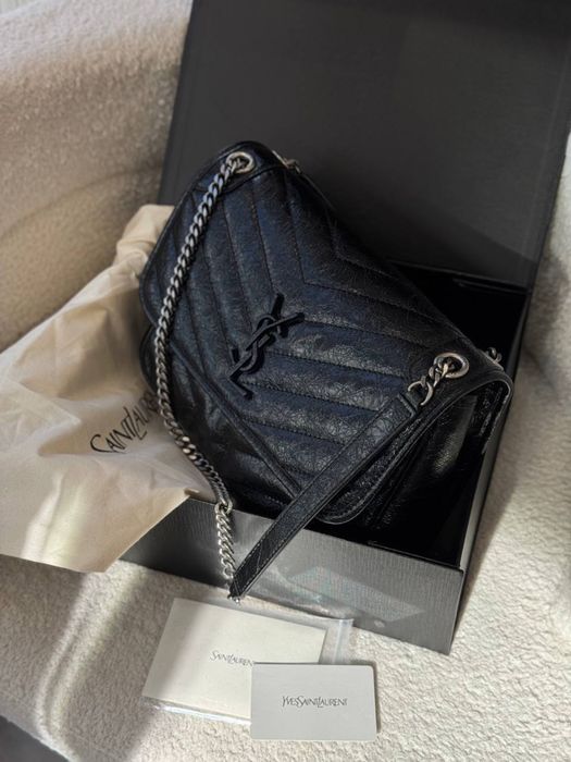 Сумка ysl лоран  saint laurent сумочка бренд біла чорна белая черная