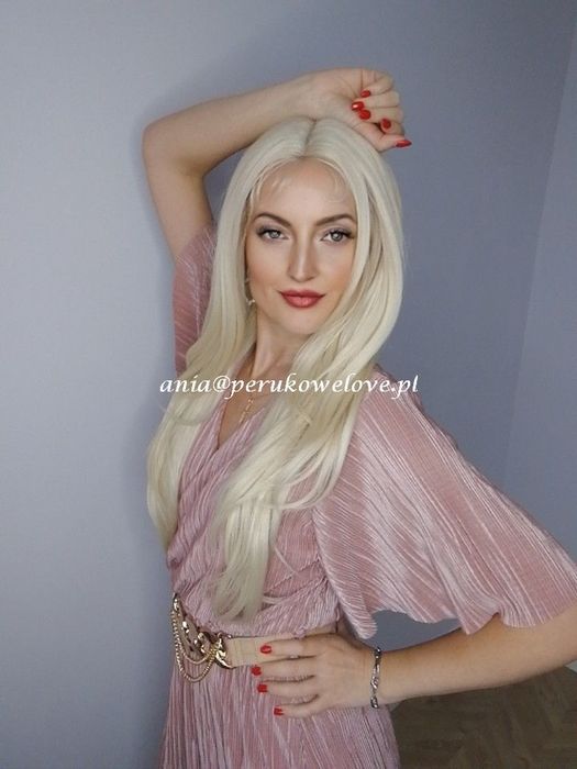 Peruka lace front blond włosy jak naturalne