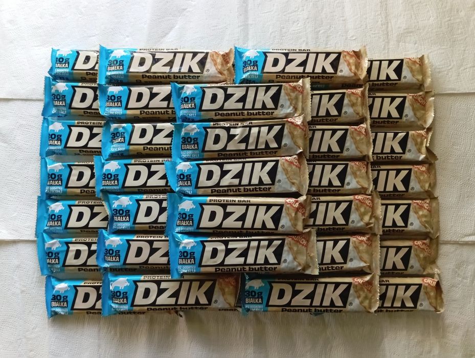 DZIK Peanut Butter Chrunchy Baton Proteinowy Orzechy Białko 30g 40 szt.