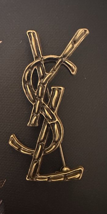 Broszka YSL stare złoto