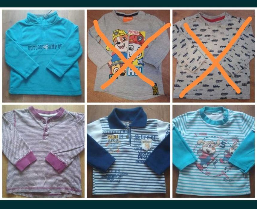 Paka zestaw 4x  bluza i bluzki 86 chłopięce