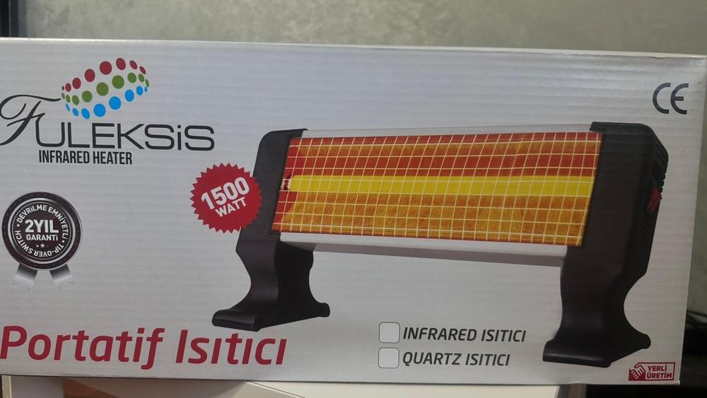 Обігрівач електричний кварцовий 1500 Вт | Підлоговий | 2 режими
 Туреч