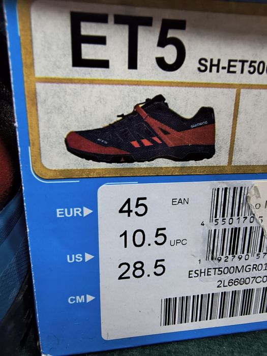 Buty rowerowe platformy flat Shimano et5 45