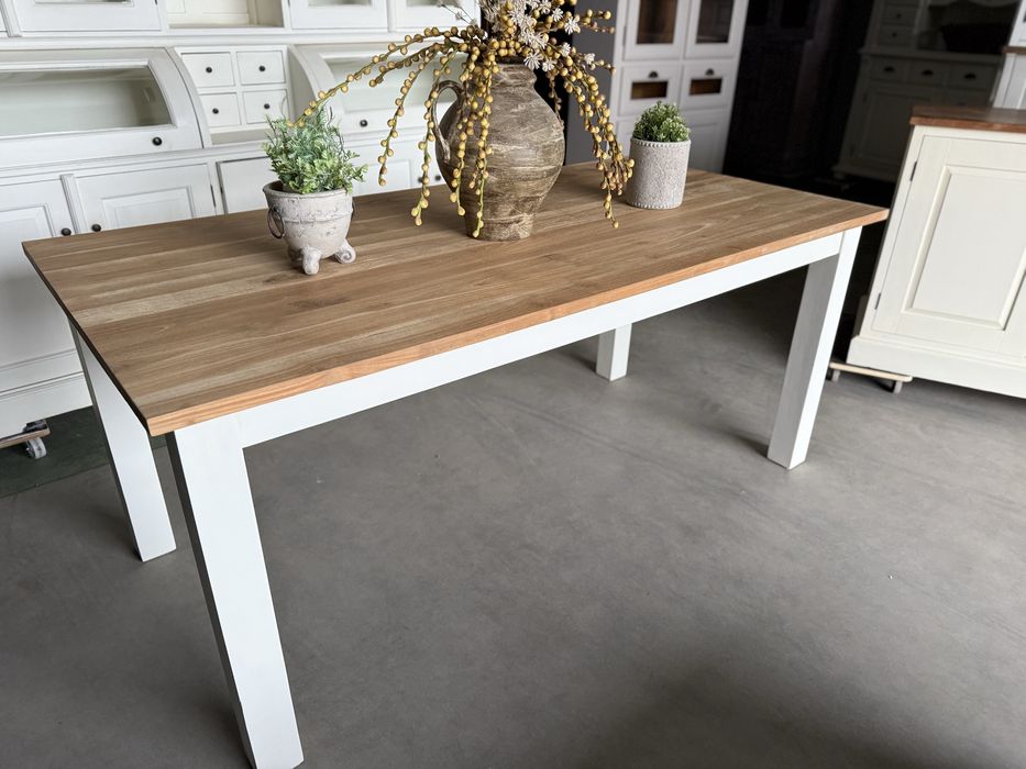 Świetny Stół biały prowansalski country drewniany tekowy prosty 180