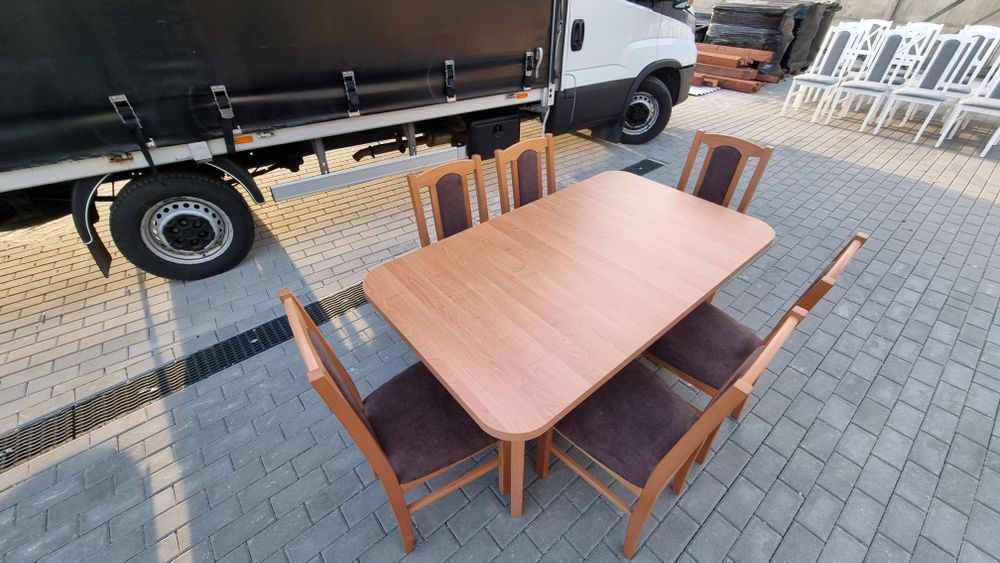 Nowe: Stół 80x140/180 + 6 krzeseł,olcha+brąz, dostawa cała POLSKA,nowe