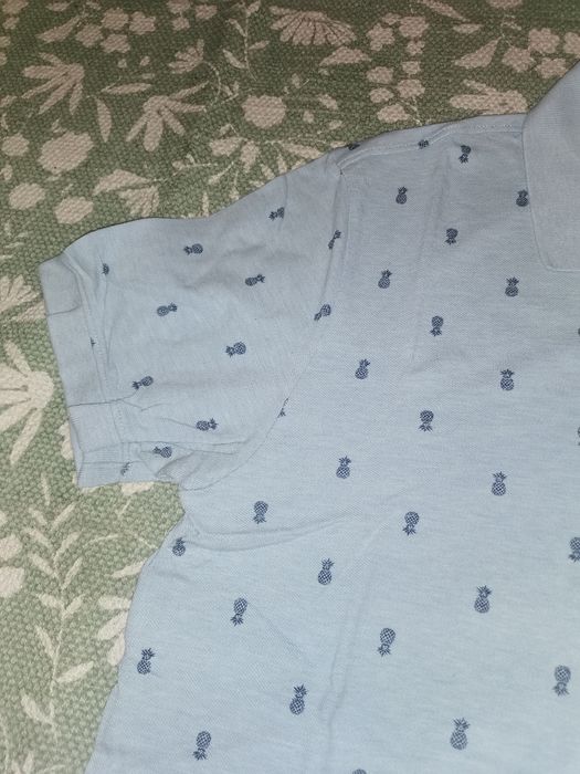 Pólo azul claro com palmeiras H&M XL