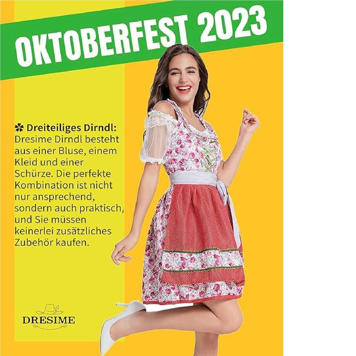 Nowa damska sukienka / bawarska / Oktoberfest /kostium ! XL ! 4426-XL!