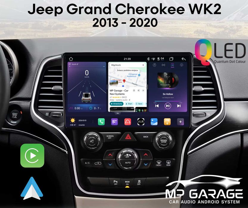 Radio Android Jeep Grand Cherokee WK2 4G Qled+ CP/AA Nawigacja Montaż