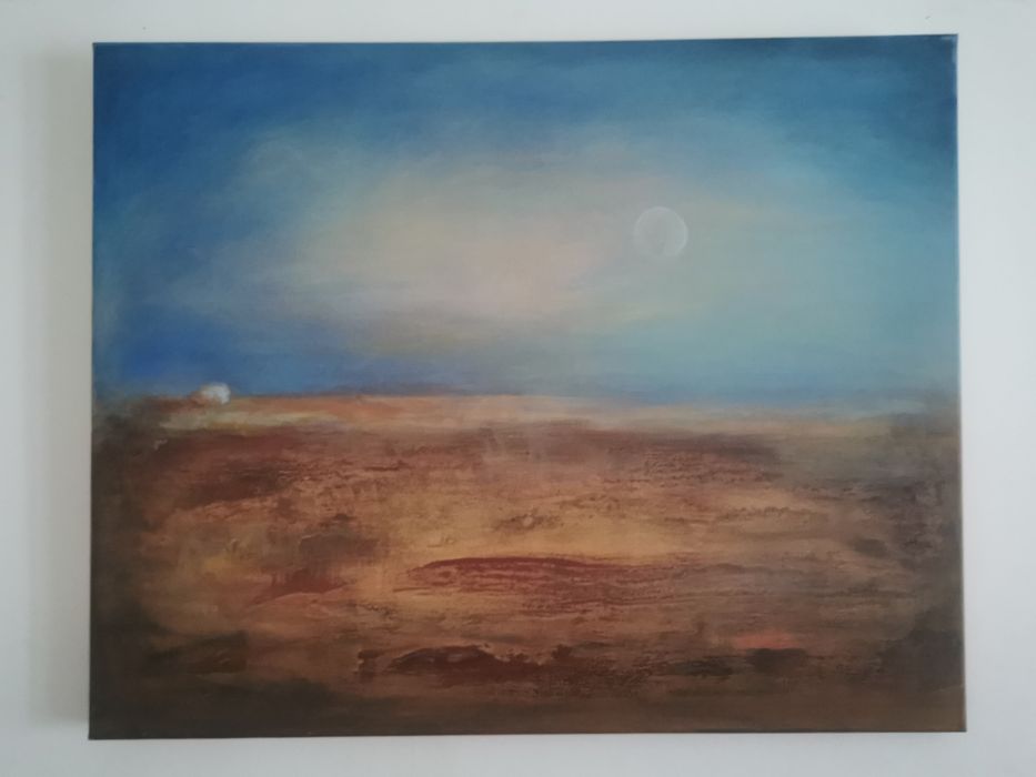 Pintura paisagem da praia