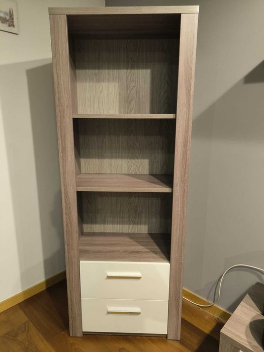 Estante Paris Carvalho Cinza/Branco - Lourini