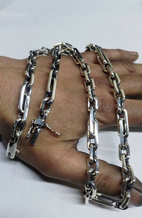 ЯКОРЬ звенья  5 + 2  Серебряная цепочка 130 грамм/60- 65см 925проба