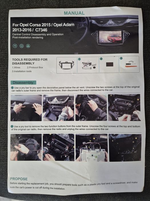 Radio dotykowe  Nawigacja Kamera Corsa E Adam