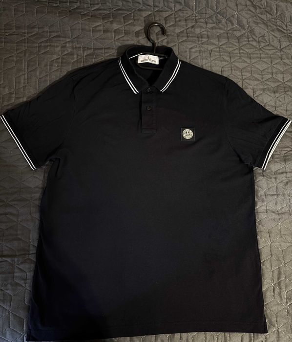 Stone Island Оригінальне темно-синє поло з нашивкою логотипа