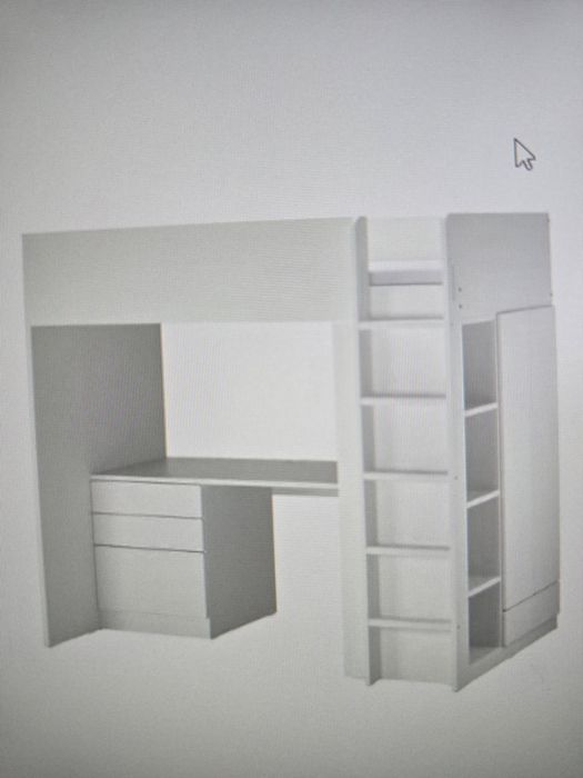 Cama alta com secretária Ikea