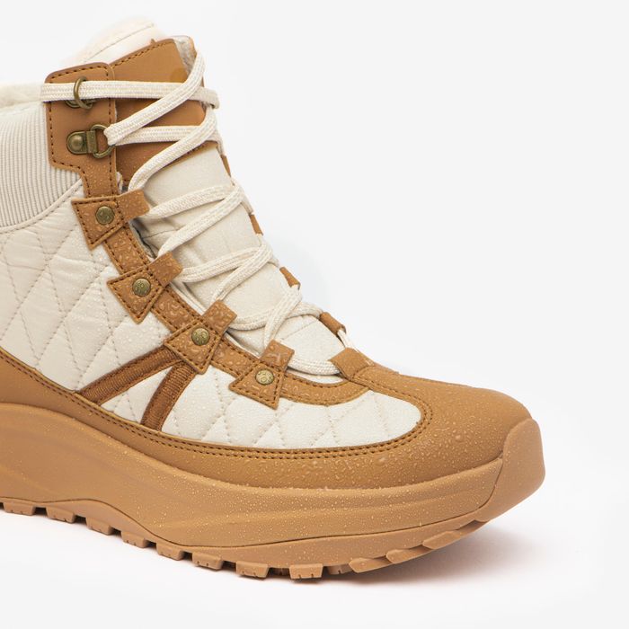 Botas de caminhada na neve quentes e impermeáveis - SH500 MID QLT bege